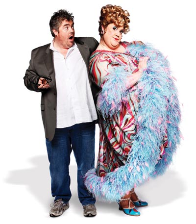 Phill Jupitus with his Edna alter-ego
